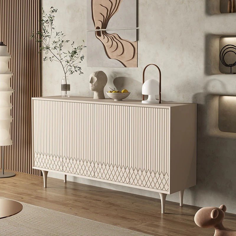 Admon Cream Sideboard, Modern Storage Cabinet with Metal Frame & MDF Finish for Living & Dining Room - Sleek Furniture