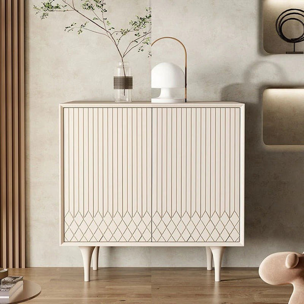 Admon Cream Sideboard, Modern Storage Cabinet with Metal Frame & MDF Finish for Living & Dining Room - Sleek Furniture