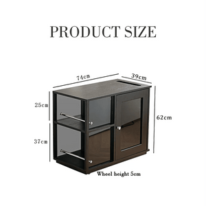 Aglaea Side Table with Storage & Dominic Dressing Table with LED Mirror Set, Black – Modern Wooden Vanity Unit with Sideboard Storage - Sleek Furniture