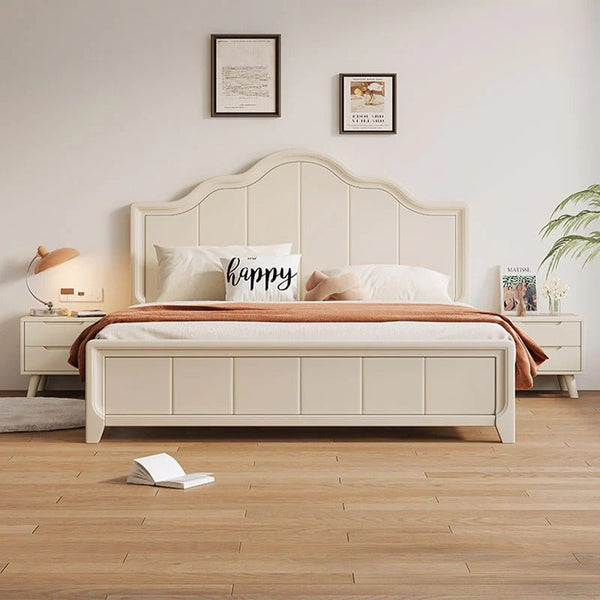 Agnes Cream Upholstered Storage Bed Frame with Hydraulic Lift Storage, Modern King & Super King Size Bed - Sleek Furniture