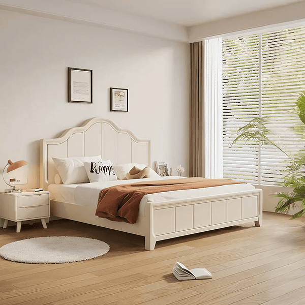 Agnes Cream Upholstered Storage Bed Frame with Hydraulic Lift Storage, Modern King & Super King Size Bed - Sleek Furniture