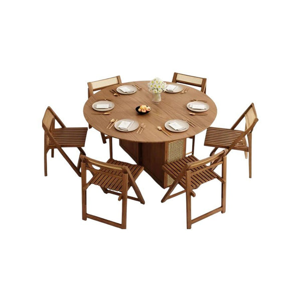 Ainsley Folding Extendable Wooden Dining Table – Space Saving Adjustable Dining Table in Oak & Dark Oak Finish - Sleek Furniture