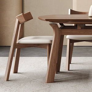 Aitken Round Folding Solid Wood Dining Table – Space Saving Extendable Round Wooden Dining Table, Modern Folding Kitchen & Dining Table – Walnut & Grey Finish - Sleek Furniture