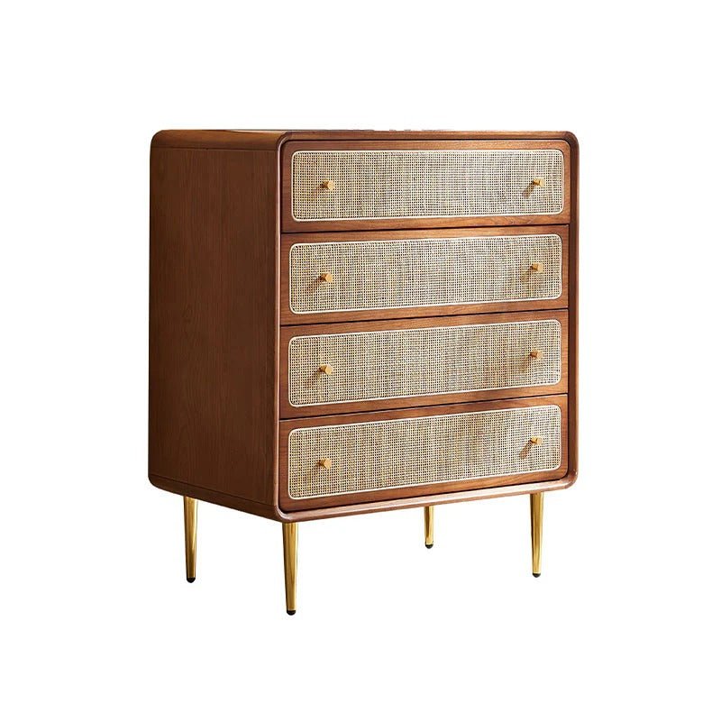 Alexander Chest of Drawers Cabinet – Ash Wood & Rattan Storage Unit, Modern Contemporary Multi - Drawer Organizer - Sleek Furniture