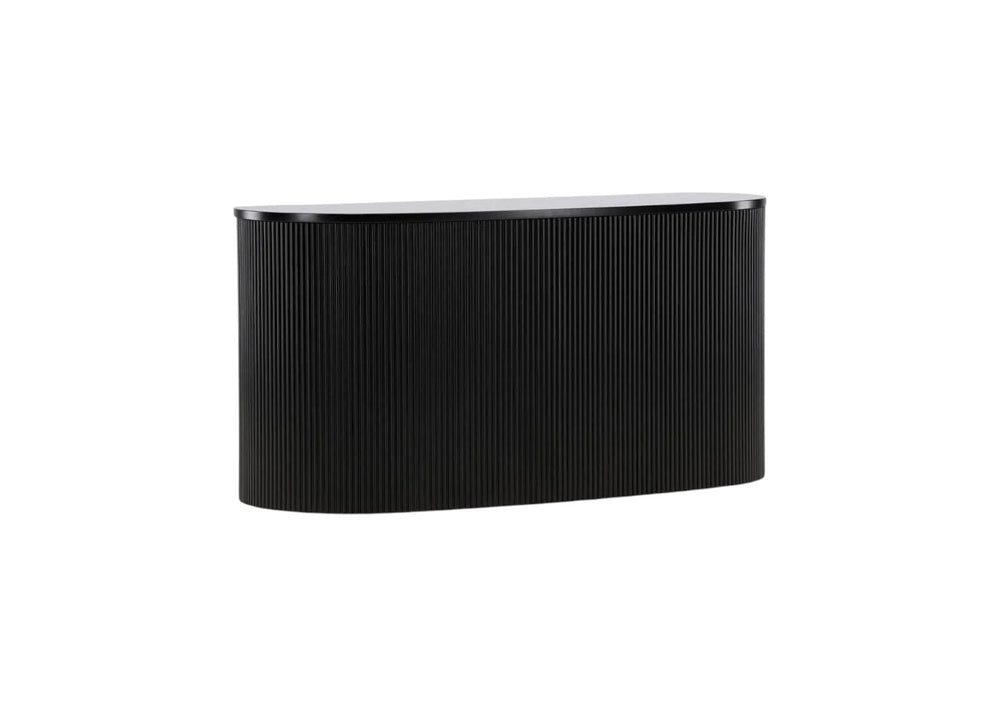 Loca Wall Cabinet 120 cm | Black Ribbed Modern Storage Furniture