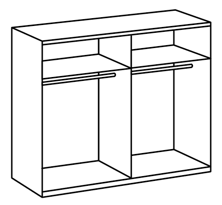 Alfor Mirrored Sliding Door Wardrobe 225 cm | Concrete Grey Finish, Modern Bedroom Storage