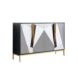 Alison Modern Sideboard Cabinet – Wooden & MDF Storage Unit with Spacious Shelves, Contemporary Design for Living Room, Dining Room & Hallway (Grey, Black, White) - Sleek Furniture