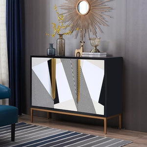 Alison Modern Sideboard Cabinet – Wooden & MDF Storage Unit with Spacious Shelves, Contemporary Design for Living Room, Dining Room & Hallway (Grey, Black, White) - Sleek Furniture