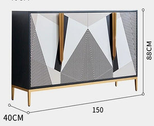 Alison Modern Sideboard Cabinet – Wooden & MDF Storage Unit with Spacious Shelves, Contemporary Design for Living Room, Dining Room & Hallway (Grey, Black, White) - Sleek Furniture