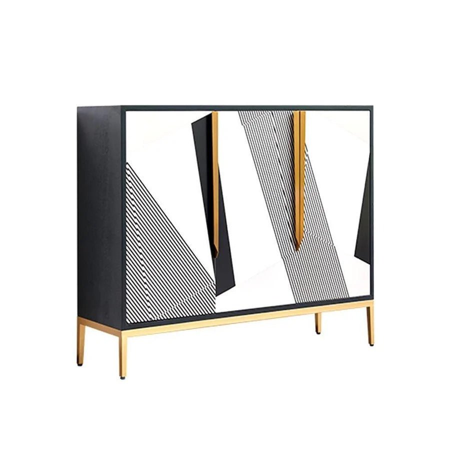 Alison Modern Sideboard Cabinet – Wooden & MDF Storage Unit with Spacious Shelves, Contemporary Design for Living Room, Dining Room & Hallway (Grey, Black, White) - Sleek Furniture