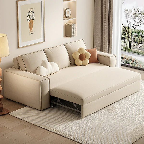 Alvarado Velvet Two Seater Sofa Bed – Foldable Convertible Sofa Bed with Steel Frame & High Density Foam, Modern Sofa Bed for Living Room or Guest Room, Multiple Sizes & Colours - Sleek Furniture