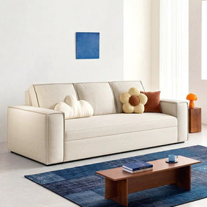 Alvarado Velvet Two Seater Sofa Bed – Foldable Convertible Sofa Bed with Steel Frame & High Density Foam, Modern Sofa Bed for Living Room or Guest Room, Multiple Sizes & Colours - Sleek Furniture