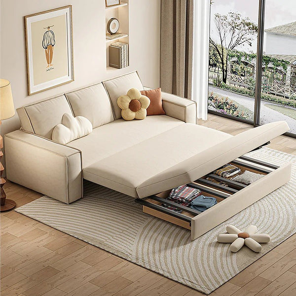 Alvarado Velvet Two Seater Sofa Bed – Foldable Convertible Sofa Bed with Steel Frame & High Density Foam, Modern Sofa Bed for Living Room or Guest Room, Multiple Sizes & Colours - Sleek Furniture