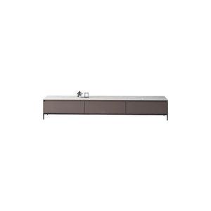 Alvis Nesting Coffee Table Set with Stool, Sintered Stone Top, Painted Steel Frame, Modern Living Room Table Set, Dark Khaki - Sleek Furniture