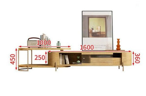 Amanda Living Room Set – Coffee Table and TV Stand, Modern Light Oak Finish, Wood & Sintered Stone Media Furniture Set for Stylish Interiors - Sleek Furniture