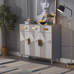 Andrey Modern Sideboard Cabinet – Light Brown MDF & Metal Storage Unit with Spacious Shelving, Contemporary Living Room & Dining Storage Solution - Sleek Furniture