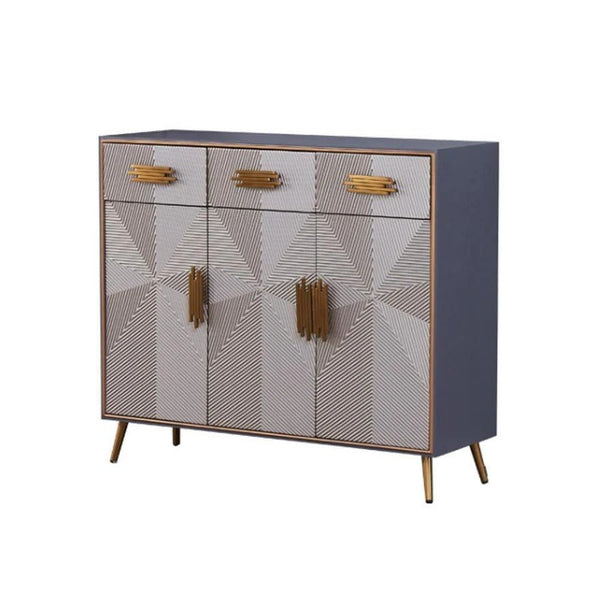 Andrey Modern Sideboard Cabinet – Light Brown MDF & Metal Storage Unit with Spacious Shelving, Contemporary Living Room & Dining Storage Solution - Sleek Furniture