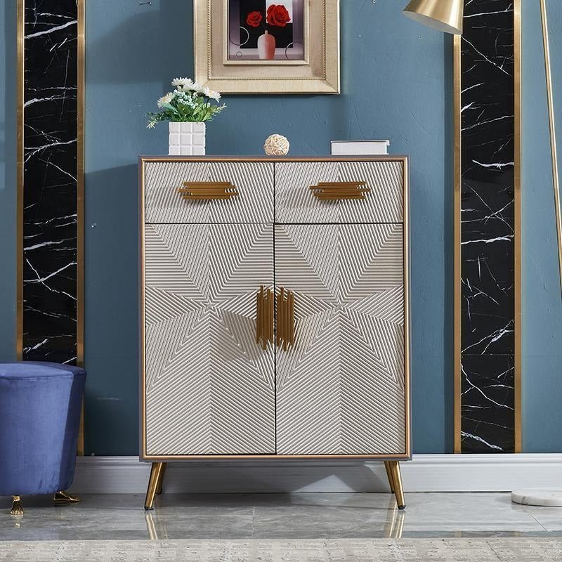 Andrey Modern Sideboard Cabinet – Light Brown MDF & Metal Storage Unit with Spacious Shelving, Contemporary Living Room & Dining Storage Solution - Sleek Furniture