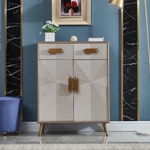 Andrey Modern Sideboard Cabinet – Light Brown MDF & Metal Storage Unit with Spacious Shelving, Contemporary Living Room & Dining Storage Solution - Sleek Furniture
