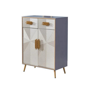 Andrey Modern Sideboard Cabinet – Light Brown MDF & Metal Storage Unit with Spacious Shelving, Contemporary Living Room & Dining Storage Solution - Sleek Furniture