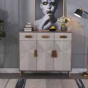 Andrey Modern Sideboard Cabinet – Light Brown MDF & Metal Storage Unit with Spacious Shelving, Contemporary Living Room & Dining Storage Solution - Sleek Furniture