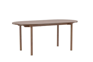 Andy Oval Dining Table | Natural MDF with Cylindrical Legs, 180x75cm