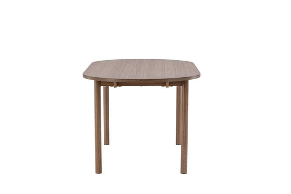 Andy Oval Dining Table | Natural MDF with Cylindrical Legs, 180x75cm