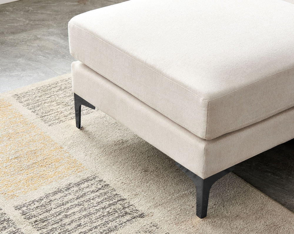 Anek 3-Seater Sofa, Beige Fabric | Modern Comfort with Metal Legs