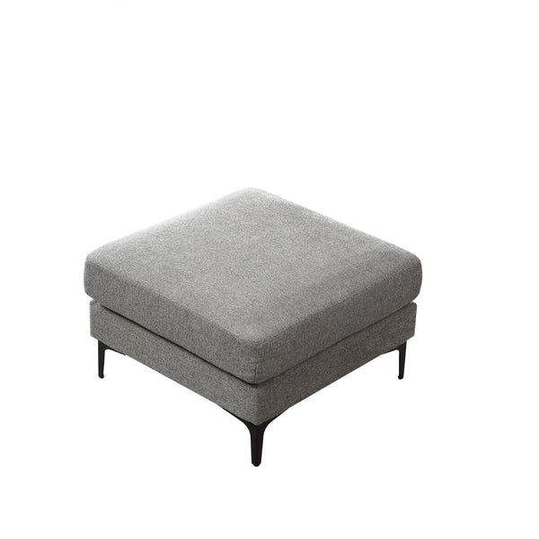 Anek 3-Seater Sofa with Ottoman, Dark Grey Fabric | Modern Designer Comfort