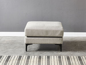 Anek 3-Seater Sofa with Ottoman, Grey Fabric | Modern Comfort & Flexible Design