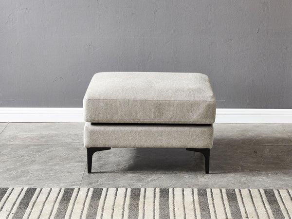 Anek 3-Seater Sofa with Ottoman, Grey Fabric | Modern Comfort & Flexible Design