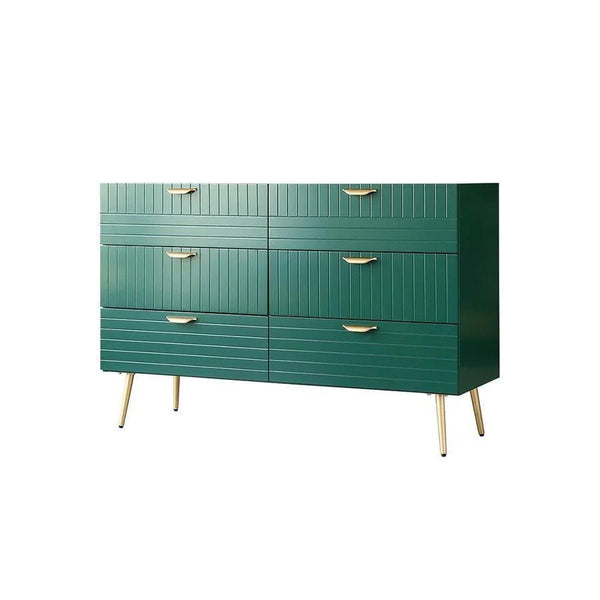 Ankhara Modern Green Sideboard Cabinet – Contemporary Storage Unit with MDF Body & Painted Steel Frame - Sleek Furniture