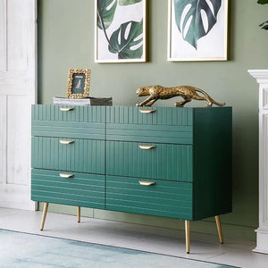 Ankhara Modern Green Sideboard Cabinet – Contemporary Storage Unit with MDF Body & Painted Steel Frame - Sleek Furniture