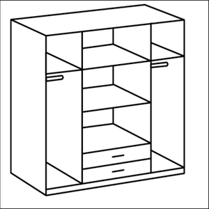 Anzo 4 Door Wardrobe in White Gloss & Oak Effect – Modern Bedroom Storage with Shelves & Hanging Rails, 199cm H x 180cm W x 58cm D - My Store