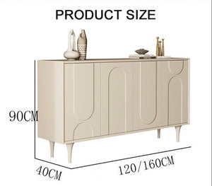 Auvergne Modern Sideboard Cabinet – Cream White MDF & Carbon Steel Storage Unit, Contemporary Buffet Cupboard for Living & Dining Room - Sleek Furniture