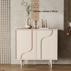 Auvergne Modern Sideboard Cabinet – Cream White MDF & Carbon Steel Storage Unit, Contemporary Buffet Cupboard for Living & Dining Room - Sleek Furniture