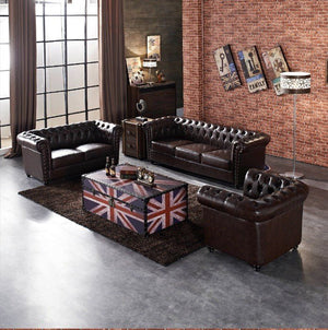 Aviator Union Jack Suitcase Coffee Table – Industrial Vintage Trunk Storage Chest Table with MDF & PU Leather Finish – Contemporary Living Room Center Table with Hidden Storage - Sleek Furniture
