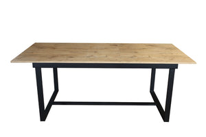 Polish 6–8 Seater Extendable Dining Table | Oak Finish, Durable Laminated Board