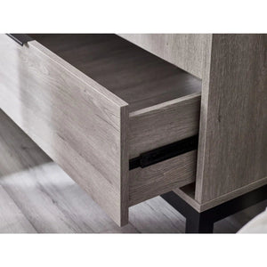 Bali 2 Door Wardrobe with 1 Drawer and Shelf – Grey Oak Finish Bedroom Storage Unit with Industrial Style - Sleek Furniture