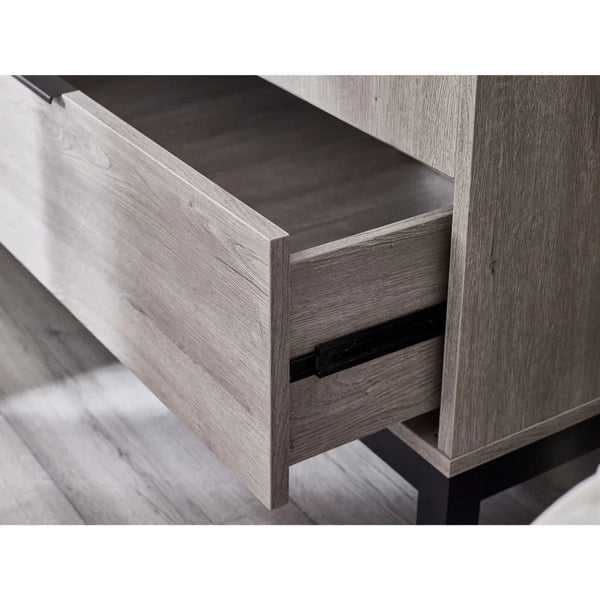 Bali 2 Door Wardrobe with 1 Drawer and Shelf – Grey Oak Finish Bedroom Storage Unit with Industrial Style - Sleek Furniture