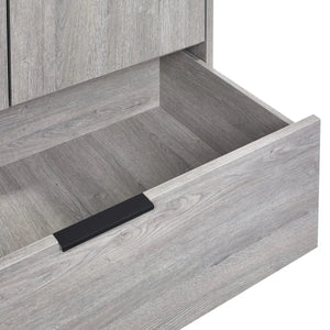 Bali 2 Door Wardrobe with 1 Drawer and Shelf – Grey Oak Finish Bedroom Storage Unit with Industrial Style - Sleek Furniture