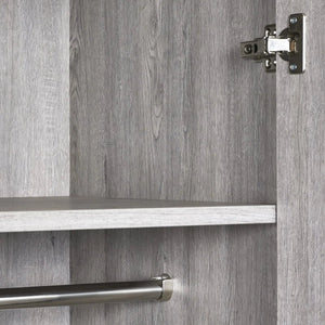 Bali 2 Door Wardrobe with 1 Drawer and Shelf – Grey Oak Finish Bedroom Storage Unit with Industrial Style - Sleek Furniture