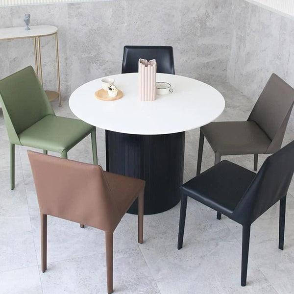 Barbican Round Dining Table Wooden Modern Kitchen & Dining Table in Oak or White Finish for 2 to 4 Seaters - Sleek Furniture