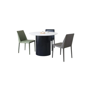 Barbican Round Dining Table Wooden Modern Kitchen & Dining Table in Oak or White Finish for 2 to 4 Seaters - Sleek Furniture