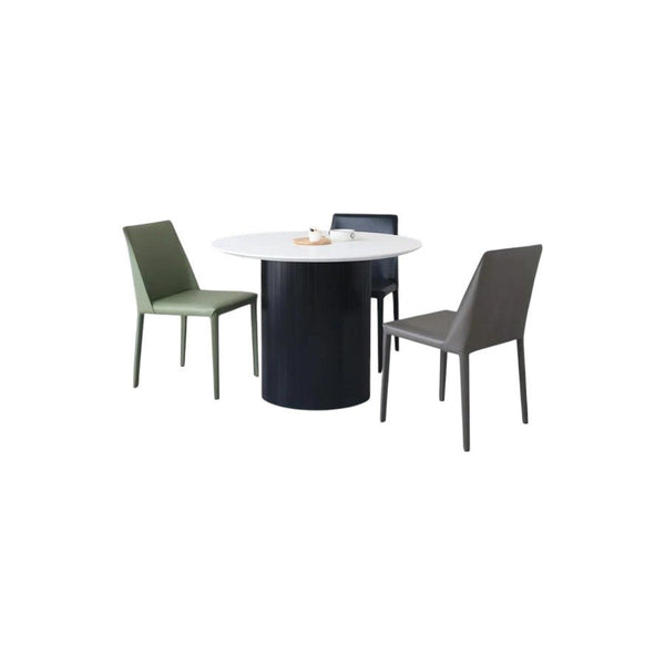 Barbican Round Dining Table Wooden Modern Kitchen & Dining Table in Oak or White Finish for 2 to 4 Seaters - Sleek Furniture