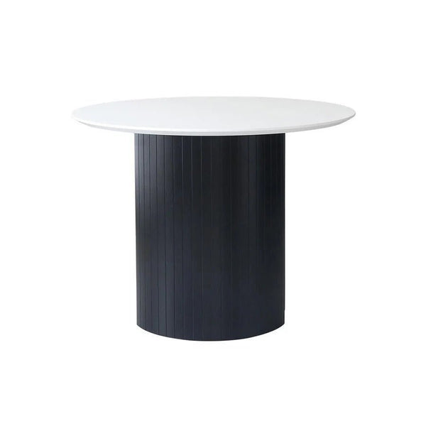 Barbican Round Dining Table Wooden Modern Kitchen & Dining Table in Oak or White Finish for 2 to 4 Seaters - Sleek Furniture