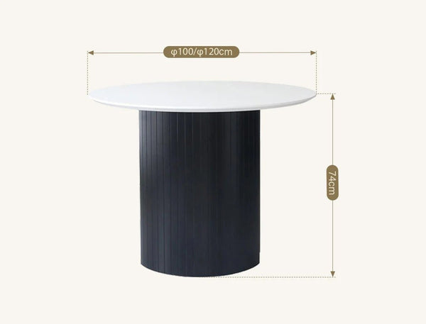 Barbican Round Dining Table Wooden Modern Kitchen & Dining Table in Oak or White Finish for 2 to 4 Seaters - Sleek Furniture