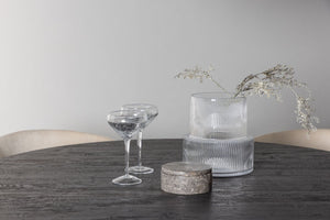 Berit & Lanzo Dining Set | Round 120cm Table with 4 Beige Velvet Chairs