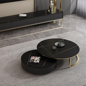 Bigbiglife Modern Sintered Stone TV Stand with Steel Frame – Contemporary Entertainment Unit for Living Room - Sleek Furniture