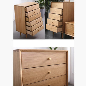 Billy & Pavia Chest of Drawers, Light Oak Finish with Solid Wood Frame & Natural Rattan Detailing, Contemporary Modern Storage Unit for Bedroom & Living Room - Sleek Furniture
